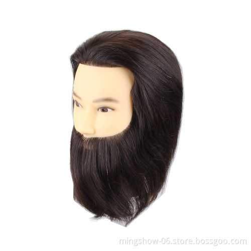 100% Real Hair Men Hairdressing Training Head Cutting Practice Salon Human Hair Male Mannequin Wig Head Model